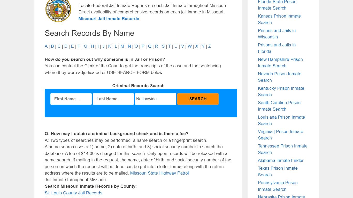 Missouri Prison Inmate Search – Locate Inmates & Criminal Records